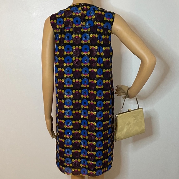 Anna Sui mod metallic graphic print shift dress! - Picture 11 of 12